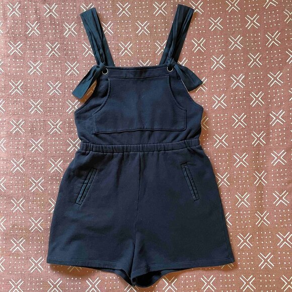 Navy Blue Romper Shorts Anthropologie S - Picture 1 of 7
